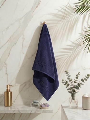Image of Monte Carlo Essential 100% Cotton Bath Towel | 380 GSM Lightweight & Quick Dry | Soft Absorbent Compact Towel 60x120 cm | Bathroom Towel for Gym, Travel & Daily Use (Jazz) | Peacock Blue
