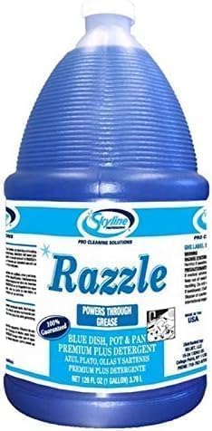 Professional Skyline Razzle Premium Blue Dish Soap Super Strong Extra Sudsing Made in USA (4 Gallon)