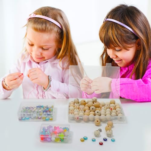 Image of ZWIN 24 Pack Mixed Sizes Rectangular Mini Plastic Containers Clear Plastic Storage Boxes with Hinged Lids 4 Sizes Clear Small Craft Storage Containers for Crafts Bead Small Items