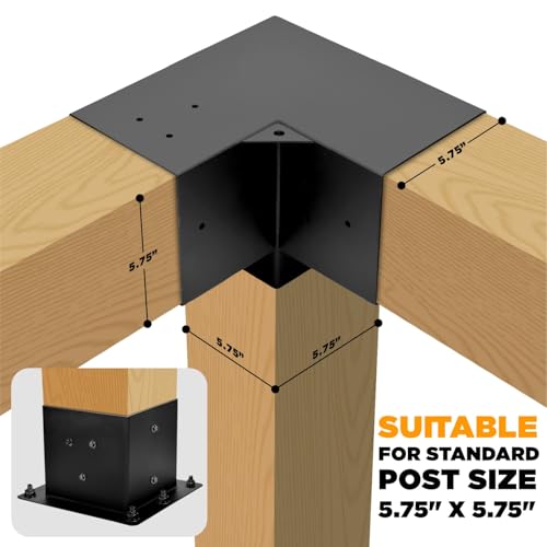 TPHUC 8-Pack 6x6 3-Way Pergola Bracket Right Angle Raised Beam Anchor by TPHUC - Used condition - Image 4