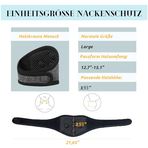 Magnetisch Nackenbandage Selbstwärmend Verstellbar Nackenstütze mit Klettverschluss Halsstütze Atmungsaktiv Halskrause Therapie Nackenwickel für Nackenverletzung Schmerz Steifheit Halswirbelsäule