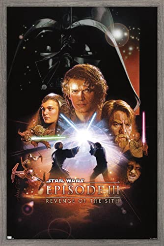 Star Wars: Revenge of the Sith - One Sheet (No Billing Block) Wall Poster, 34L" x 22.4W", Barnwood Framed Version