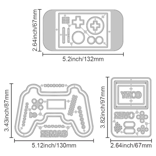 GLOBLELAND Game Machine Shaker Cutting Dies for Card Making Metal Die Cuts Game Machine Frame Cutting Dies Templates for Scrapbooking Journal Embossing Paper Craft Decor - Image 2