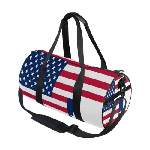 Bolsa de deporte redonda con bandera de Texas, ideal para el gimnasio y viajes de fin de semana