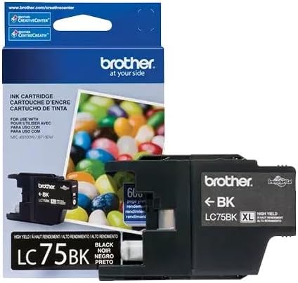 Brother LC75BK Original Ink Cartridge - Inkjet - 600 Pages - Black - 1 Each