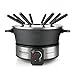 Taurus FF2 - Fonduta per 8 persone, 100W, capacità 2L, pentola antiaderente e senza PFOA, termostato 45-200 ° C, acciaio inossidabile e nero immagine