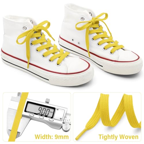 Image of DELELE Solid Flat Shoelaces Hollow Thick Athletic Shoe Laces Strings 2 Pair