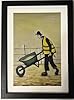 Greetingles Lowry-Style Framed Print. Beautiful Black Ash Frame (Lowry, PT One Man & His Wheelbarrow) #2