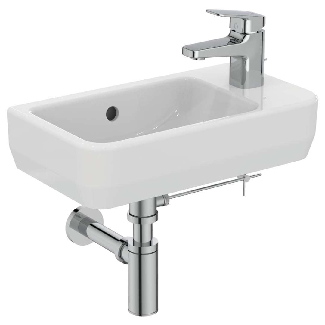 Ideal Standard - i.life S Lavamanos de 45 cm con poca profundidad a solo 25 cm. Columna para comprar por separado. Blanco