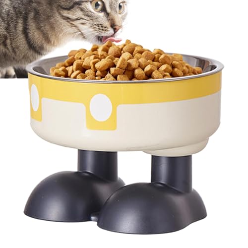 高層猫ボウル、高層猫ボウル, キャットフードボウル大きな足の傾斜した上げられた猫のボウル, かわいい傾斜した上げられた猫ボウル、屋内猫用滑り止めペットウォーターフード給餌ステーション、ドライウェットフード