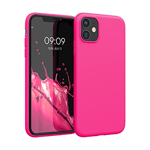 Ya en manzanajugosa.com: kwmobile Funda para Apple iPhone 11 Carcasa - Ultrafina de TPU y Silicona con Bordes elevados anticaídas - Rosa neón