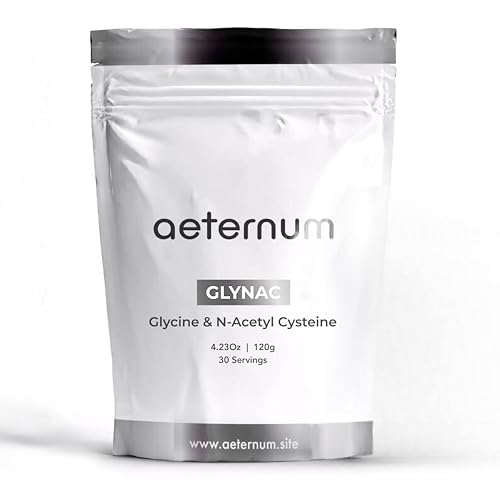 aeternum GlyNAC Powder 120g – Glycine & NAC Powder for Anti-Aging, Energy, and Cellular Health Support, Boost Glutathione, Gluten-Free & Non-GMO