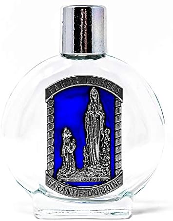 Lourdes Water from the Grotto in a Beautiful Large Bottle & Lourdes Prayer Card