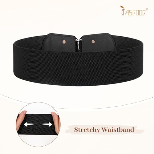 JASGOOD Women Wide Waist Belt Vintage Elastic Belt for Dress Fashion Stretchy Belt4