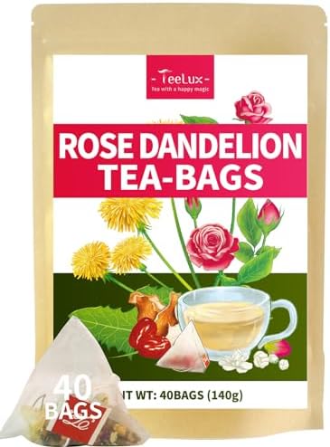 Teelux Dandelion Leaf & Root Tea with Orange Peel, Rose, Jasmine, Red Date