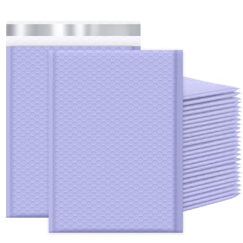 Famagic Bubble Mailers 10.5x16 Inch 25pcs Purple Usable 10.5x15 Large Padded Envelopes Self Seal Adhesive Waterproof Shipping Bags for Clothes