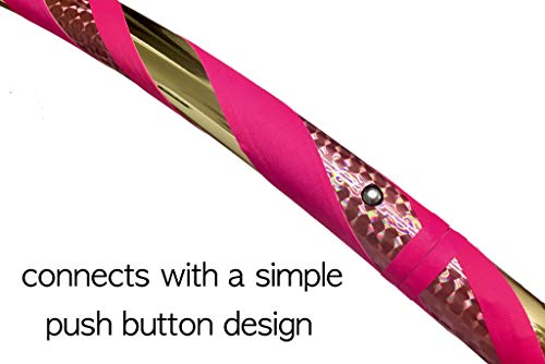 SpinMajik Beginner Exercise Hula Hoop for Fitness and Fun Made for Adults Weighted at 1 Pound (Choose Your Size and Tape Job) (Coral Prismatic, 44)