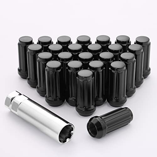 Tuercas M14 x 1.5 negras que evitan el óxido y el robo de llantas con diseño estriado A8BK