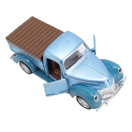 Drfeify 1:32 Truck Model, Vintage Pickup Truck Toy with Removable Bed, Exquisite Details, Nostalgic Retro Design, Alloy Construction, Collectible Car Enthusiasts, Kids & (Blue)