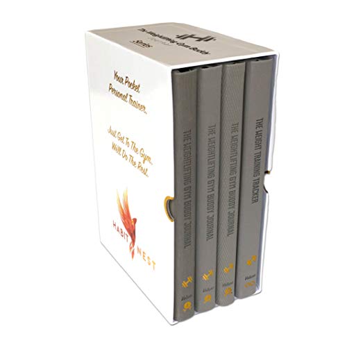 Habit Nest The Weightlifting Gym Buddy Journal Box Set That Includes All 4 Volumes. Get ONE Year of Weightlifting Guidance and Tracking.