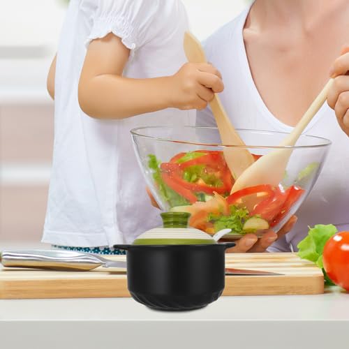 Tarro de condimentos verde con cuchara Gatuida: cerámica hermética para preservar aromas 5