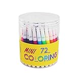 S & E TEACHER'S EDITION Mini Watercolor Pens 72Pcs, Felt-tip, 3.5' Pens, Set of 12 Assorted Colors.