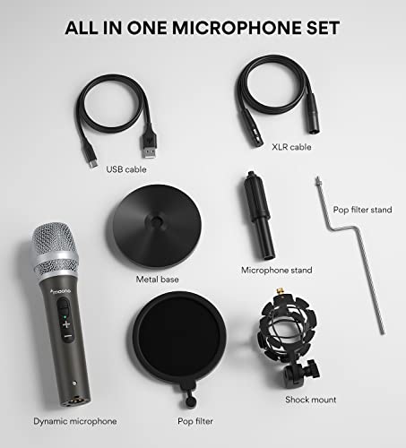 Maono Usb/Xlr Podcasting Dynamic Microphone, Studio Mic Kit With Volume Control, Shock Mount, Pop Filter, Ideal For Vocal, Recording, Voice Over, Live Streaming (Gray) #TOP7