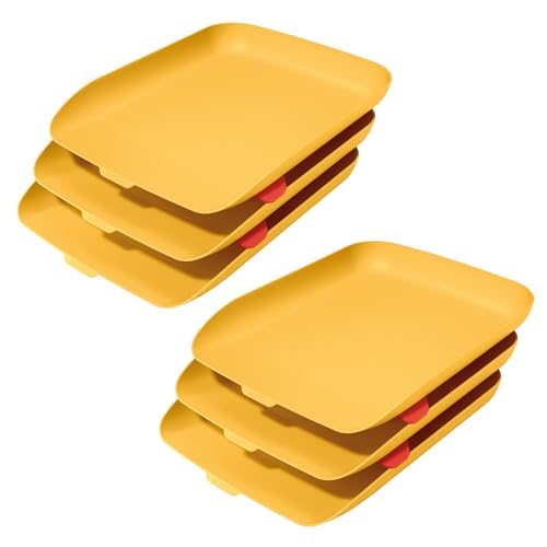 Leitz A4 Letter Tray, Pack of 6, Warm Yellow, Cosy Series, 53580019