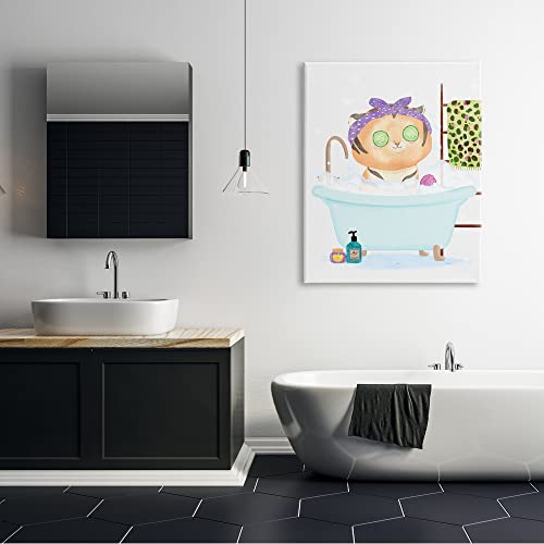 Image of Stupell Industries 'Children's Tiger Bubble Bath Cute Safari'| Canvas Art | Stupell Industries | 36 x 48 Inches, Easy to Hang and Sturdy, Made in USA, by Erica Billups