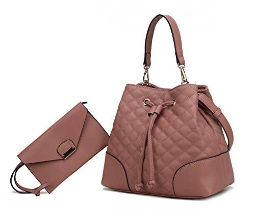Image of MKF Collection Women's Bucket Bag With Wristlet Wallet, Vegan Leather Hobo Bag Handbag Set Crossbody Bag by Mia K