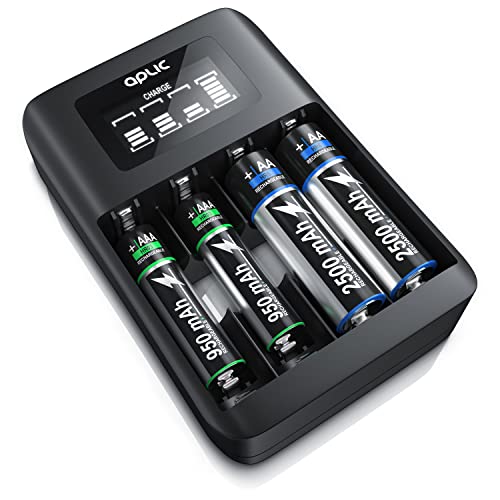 Mspalocell Wiederaufladbare C-Batterien – 6 Stück, 4000mAh Mit LCD-Ladegerät | Akkus Für AA/AAA/C/D