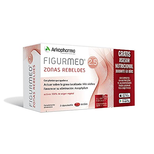 Arkopharma Figurmed Zonas Rebeldes 60 Cápsulas, Ayuda A Reducir La Celulitis De Forma Natural Y La Grasa Localizada En Piernas Y Glúteos + Asesoramiento Nutricional, Complemento Alimenticio