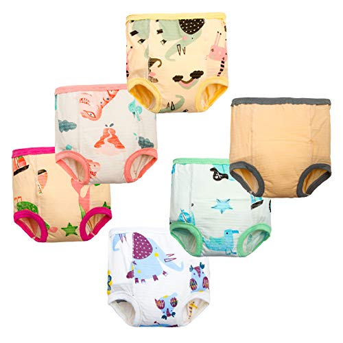 2021 New Anti Leakage Training Pants for Babies, Toddler 4 Layers Potty Training Pants 6 Pack (style 1, 3T)