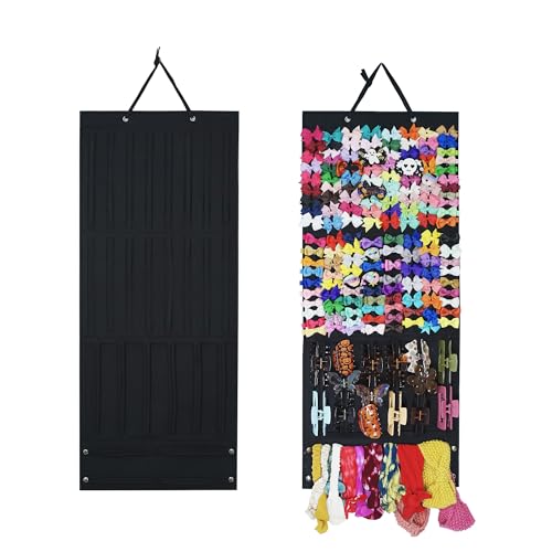 MJLDPOY Hair Bow Holder Organizer for Girls, Baby Hair Accessory Storage Display for Clips, Claw Clips, Headbands (Black)