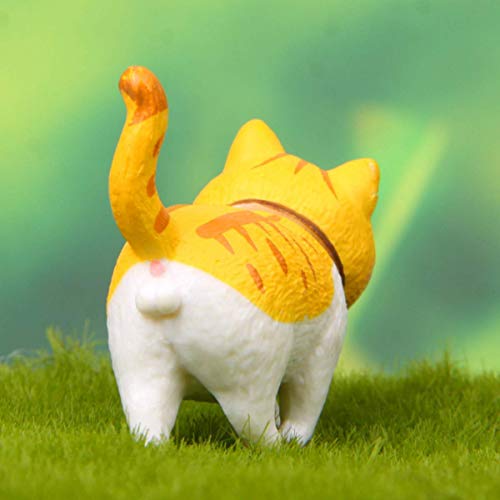 Halloluck 9 Pcs Cute Miniature Cat Figure Animal Cat Characters Toys Mini Figure Collection Playset, Cake Topper, Plant, Automobile Decoration #TOP2
