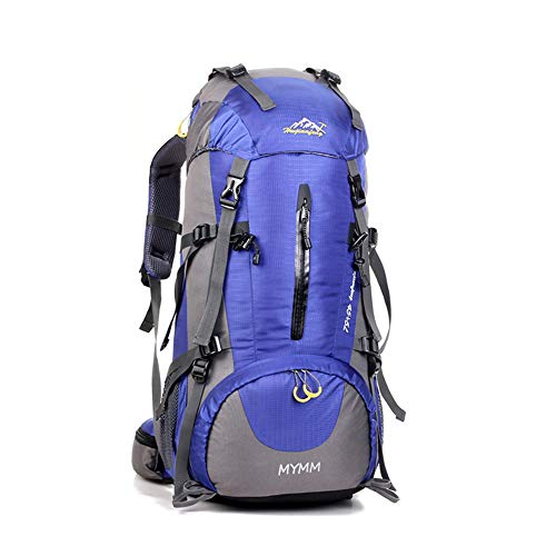 MYMM Mochila de 50/80L, Ideal para Deportes al Aire Libre, Senderismo, Trekking, Camping Travel, Escalada. Bolso Impermeable del Alpinismo, Daypacks Que suben del Recorrido, Mochila (Azul, 50L)