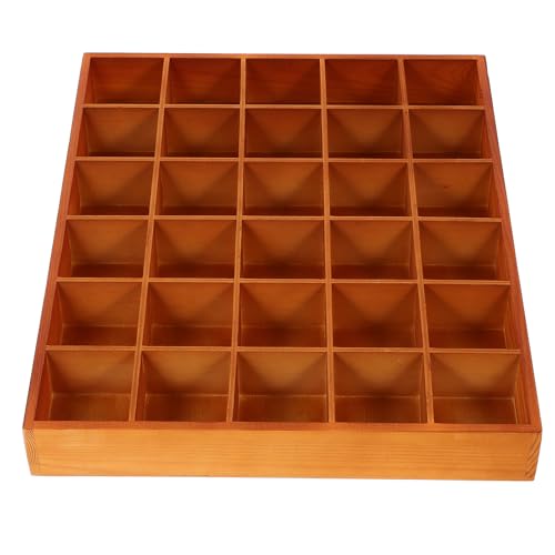 FUOYLOO Caja Organizadora de Madera Marrón 30 Compartimentos, Resistente y Elegante para Guardar Calcetines y Ropa Interior Hogar