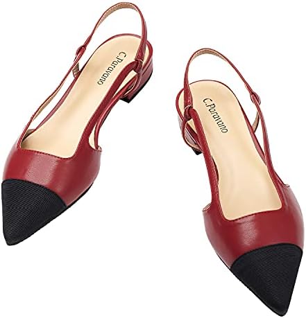 C.Paravano Red Slingback I Women's Slingback I Women's Slingback Shoes ISlingback Flats for Women I Women's Pumps I Slingback Pumps I Blue Slingback Pumps I (Size 41, Red FLAT)