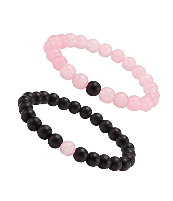 JABRESHWAR CRYSTAL Couple Bracelet,Natural Rose Quartz & Black Matt 8 MM,Men & Women,Relationship Bracelet,Gift For Her (2 Piecs) (B0B4FWD8BM) Amazon Price History, Amazon Price Tracker