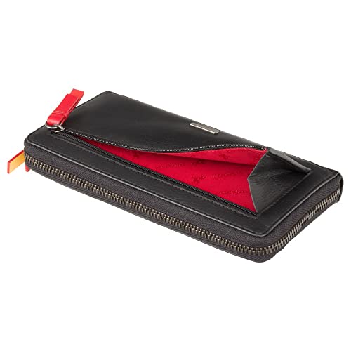 VISCONTI Happy Rainbow Collection Von Leather Zip Around Purse RFID HR82 (Black)4