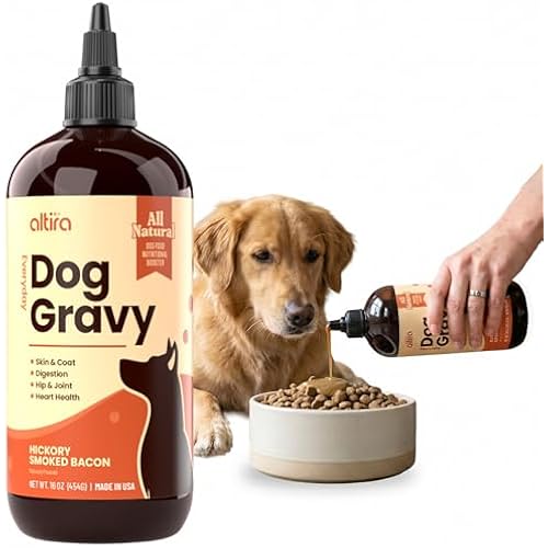 Dog Food Toppers for Dry Food - Hickory Smoked Bacon Wet Dog Food Topper with Glucosamine, MSM, Bone Broth & Probiotics for Picky Eaters - Hip, Joint & Skin Support, 16 oz