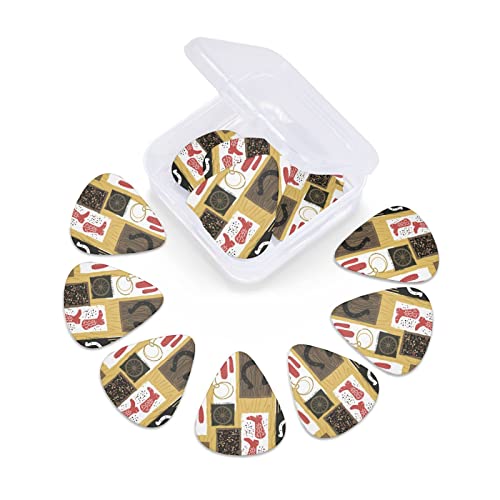Lot de 12 médiators de guitare en bois style cowboy américain pour guitare basse électrique, acoustique, cadeau avec boîte - Les Beatles, Paul McCartney, John Lennon, RIngo Starr, George Harrison Lot de 12 médiators de guitare en bois style cowboy américain pour guitare basse électrique, acoustique, cadeau avec boîte – Image 4