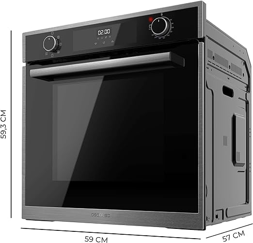 Cecotec Piekarnik wielofunkcyjny Wbudowany 60cm Bolero Hexa M226000 Edge A. 2800W, 72L, 7 Funkcje, Tryb Grill, Fan Assisted Grill, Tryb konwekcji, Defrost, Steam Base X2, Steam EasyClean, Steam Assist