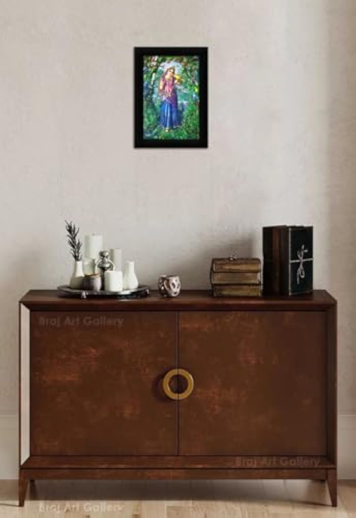 Shri Vrinda Tulsi Devi Photo Frame, Small Decorative Piece