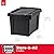IRIS USA 5 Gallon Lockable Storage Bins with Lids, 6 Pack - Made in USA, Heavy Duty, Stackable Containers, Garage Organizing Bins Moving Tubs, Rugged Sturdy Equipment Utility Box - Black