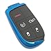 Blue TPU Key Cover Case Holder Protector for 2015 2016 2017 Jeep 2018 2019 2020 2021 Grand Cherokee Renegade Chrysler 200 300 Dodge RAM Durango Charger Challenger Journey Dart