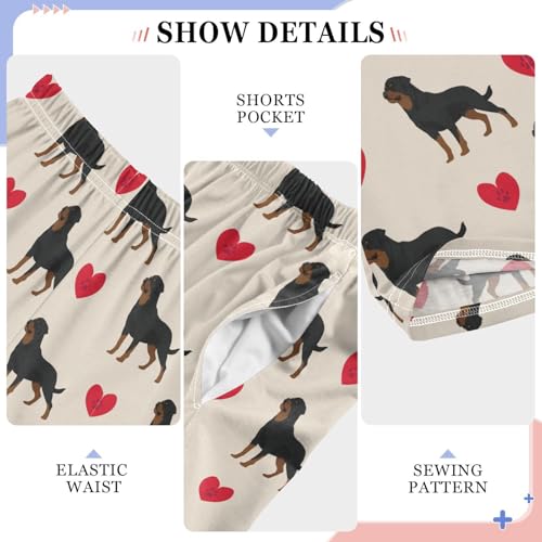 Beagle with Love Heart Boys Long Pants Soft Trousers Elastic Waist Kids Lounge Bottoms with Pockets S-XL4