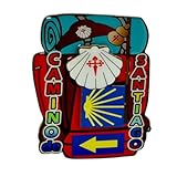 BDM - Imán Camino de Santiago. Iman para Nevera Camino de Santiago, Flecha, Mochila, peregrino, Concha xacobeo - Modelo 3
