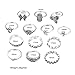 UHANGETH 13pcs Retro Rings Hollow Carved Flowers Joint Knuckle Rings Sets (Silver)