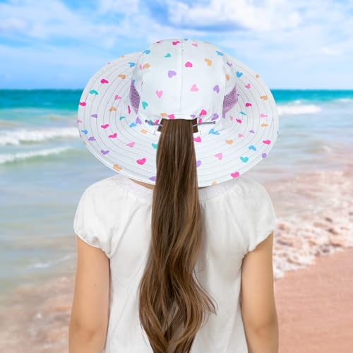 Image of Kids Sun Hat for Toddler Girls Unicorn Bucket Hats UV Protection Summer Hat for Kids Wide Brim Fishing Hat 2-8 Years